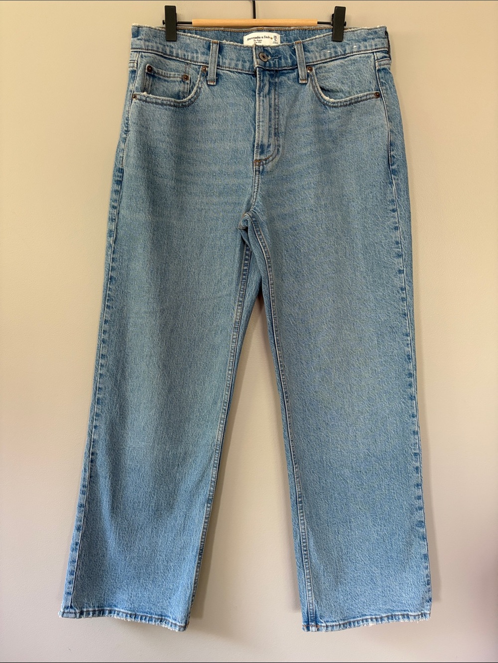 Abercrombie & Fitch The Baggy Low Rise Jeans Size 28/6S Short Blue Denim 90s Y2K
